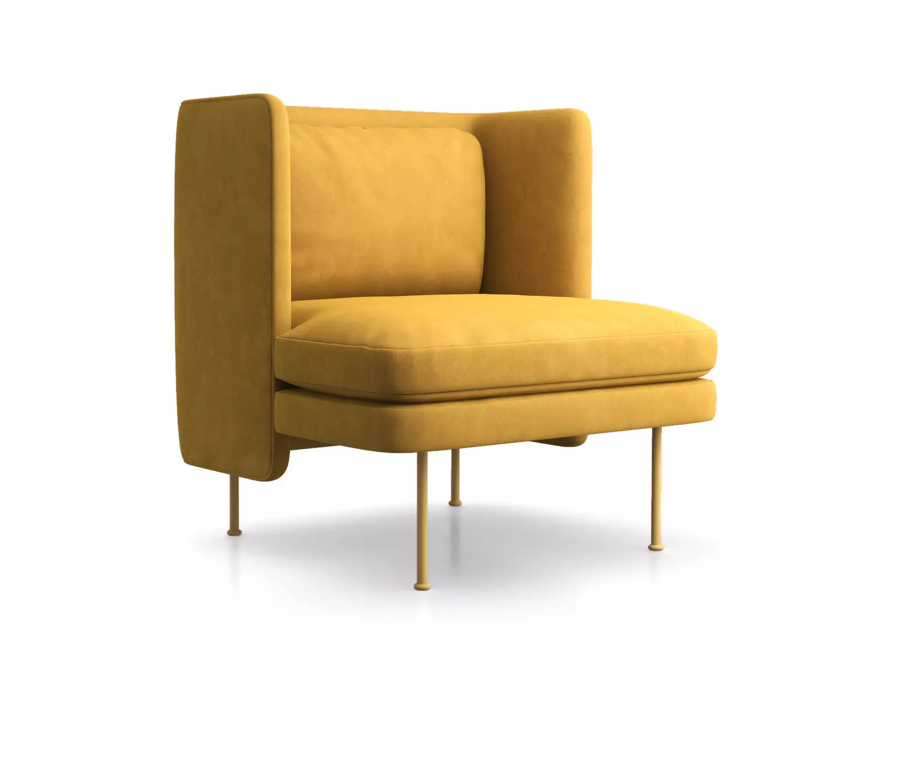 Bloke Velvet Lounge Chair by Blu Dot 3D model_0