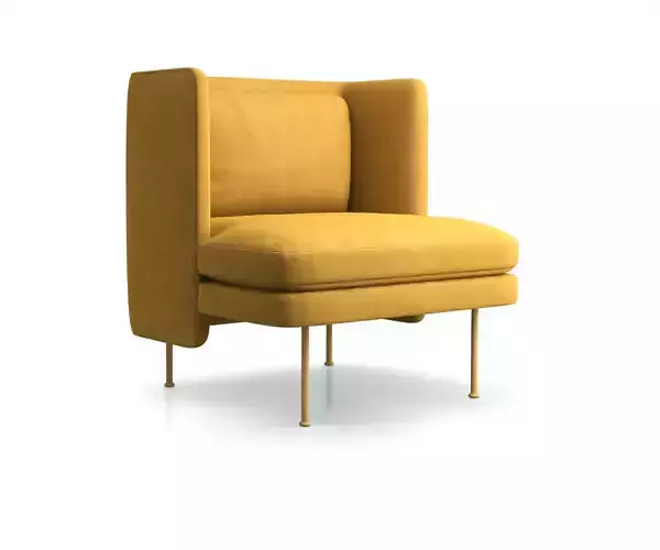 Bloke Velvet Lounge Chair by Blu Dot 3D model