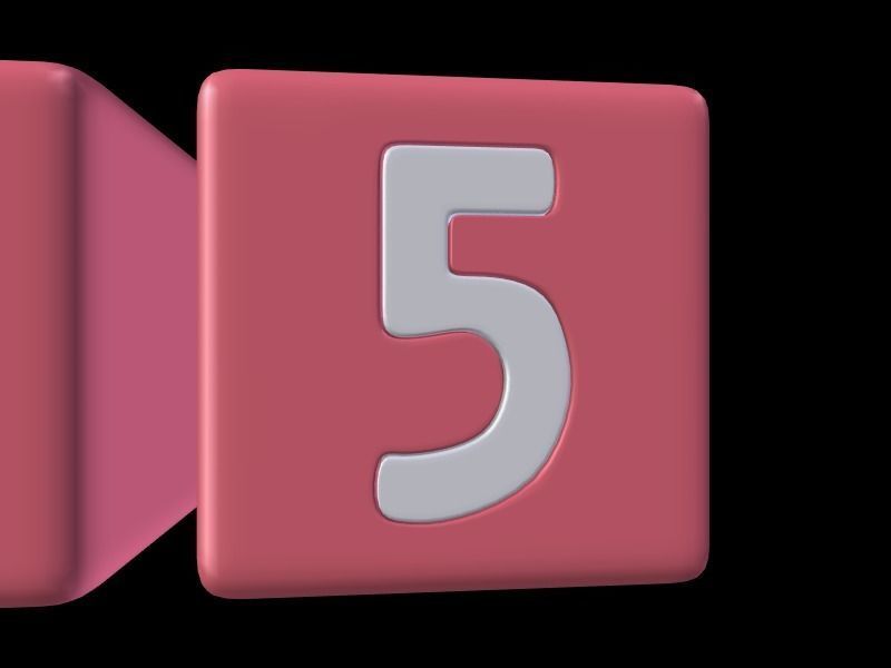 Numbers Low-poly 3D model_18