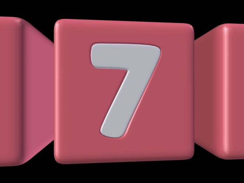 Numbers Low-poly 3D model_22