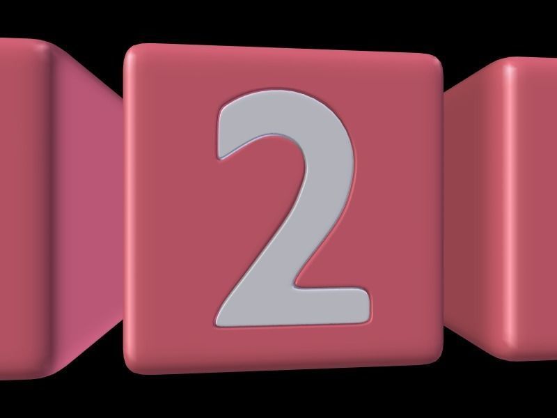 Numbers Low-poly 3D model_12