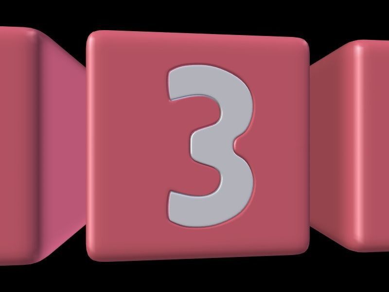 Numbers Low-poly 3D model_14