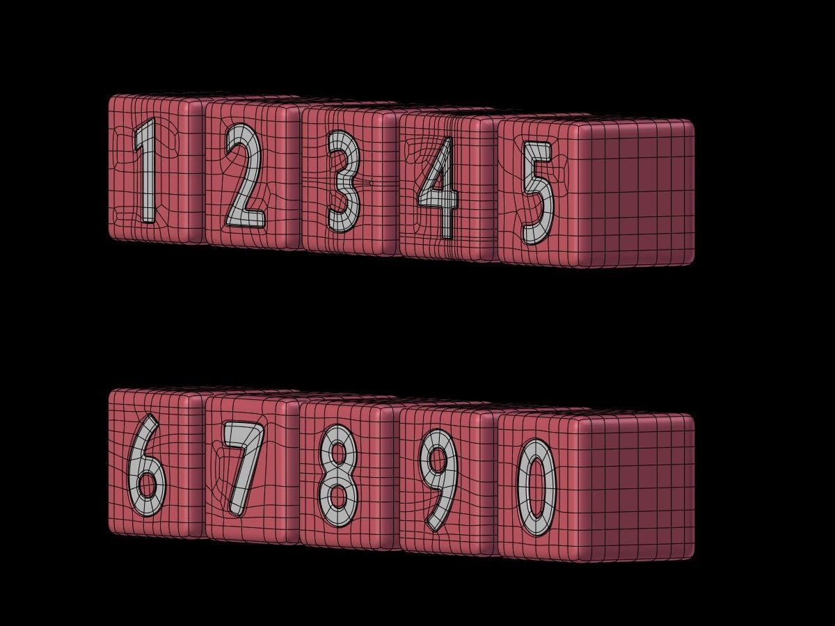 Numbers Low-poly 3D model_7
