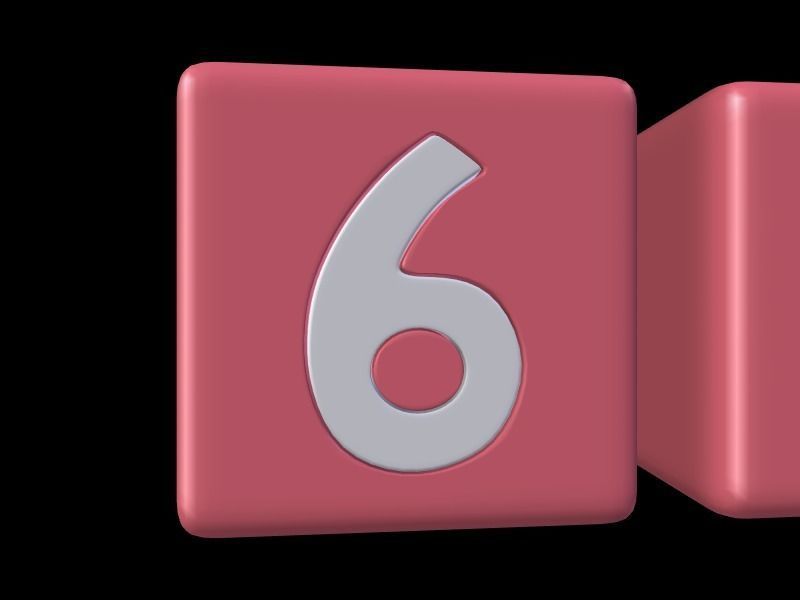 Numbers Low-poly 3D model_20