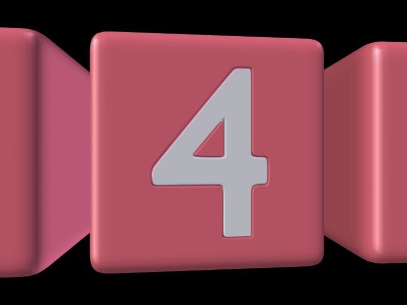 Numbers Low-poly 3D model_16