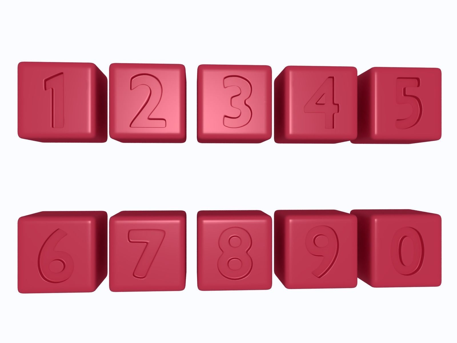 Numbers Low-poly 3D model_1