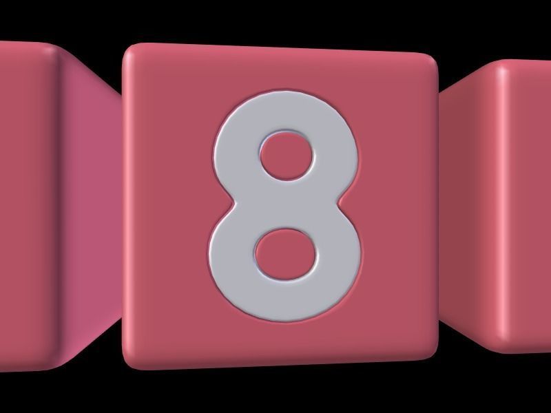 Numbers Low-poly 3D model_24