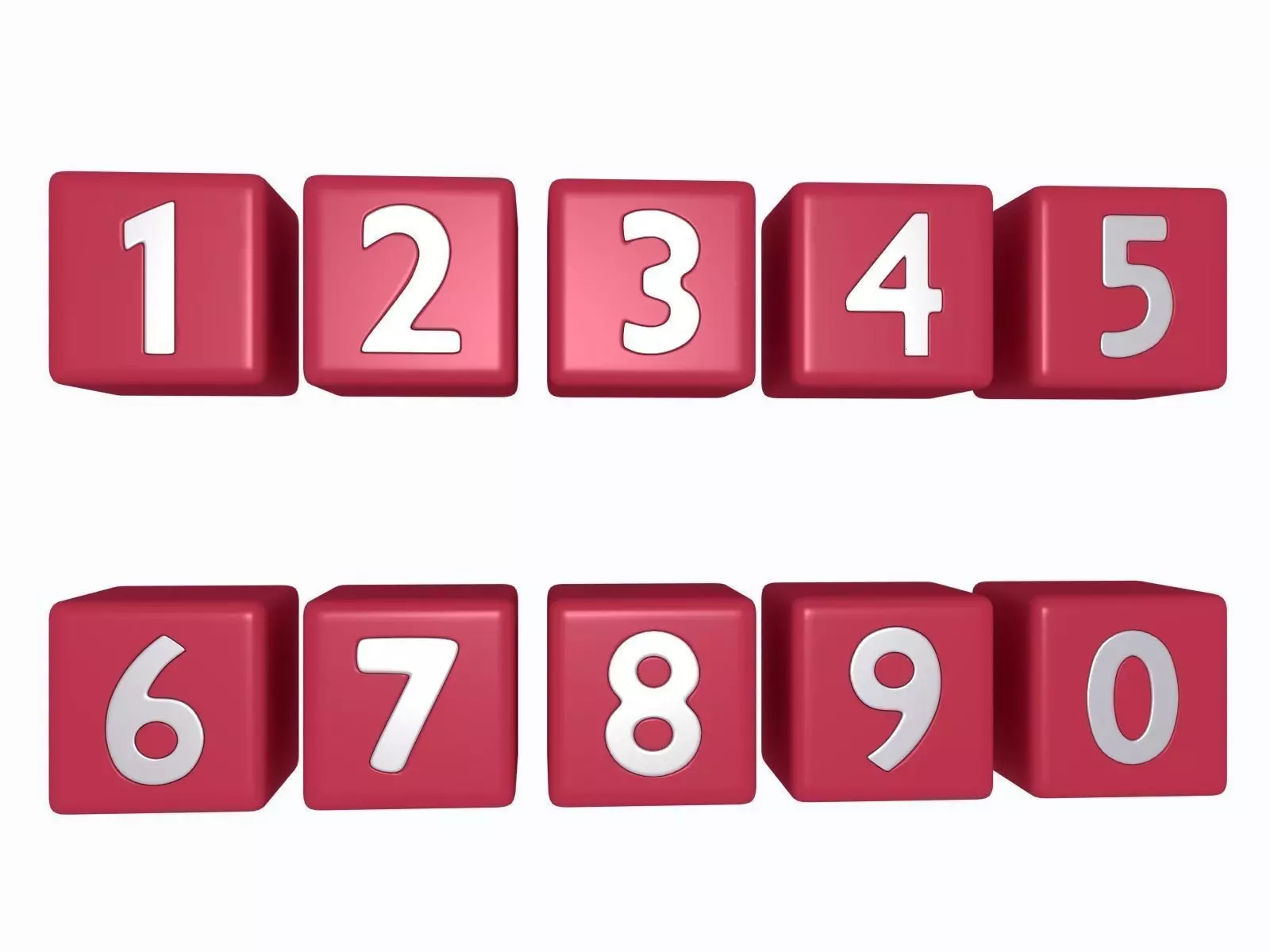 Numbers Low-poly 3D model_0