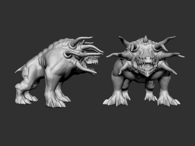 Magical Beast Low-poly 3D model_5