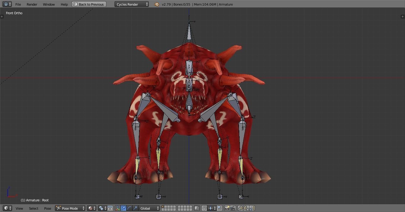 Magical Beast Low-poly 3D model_2