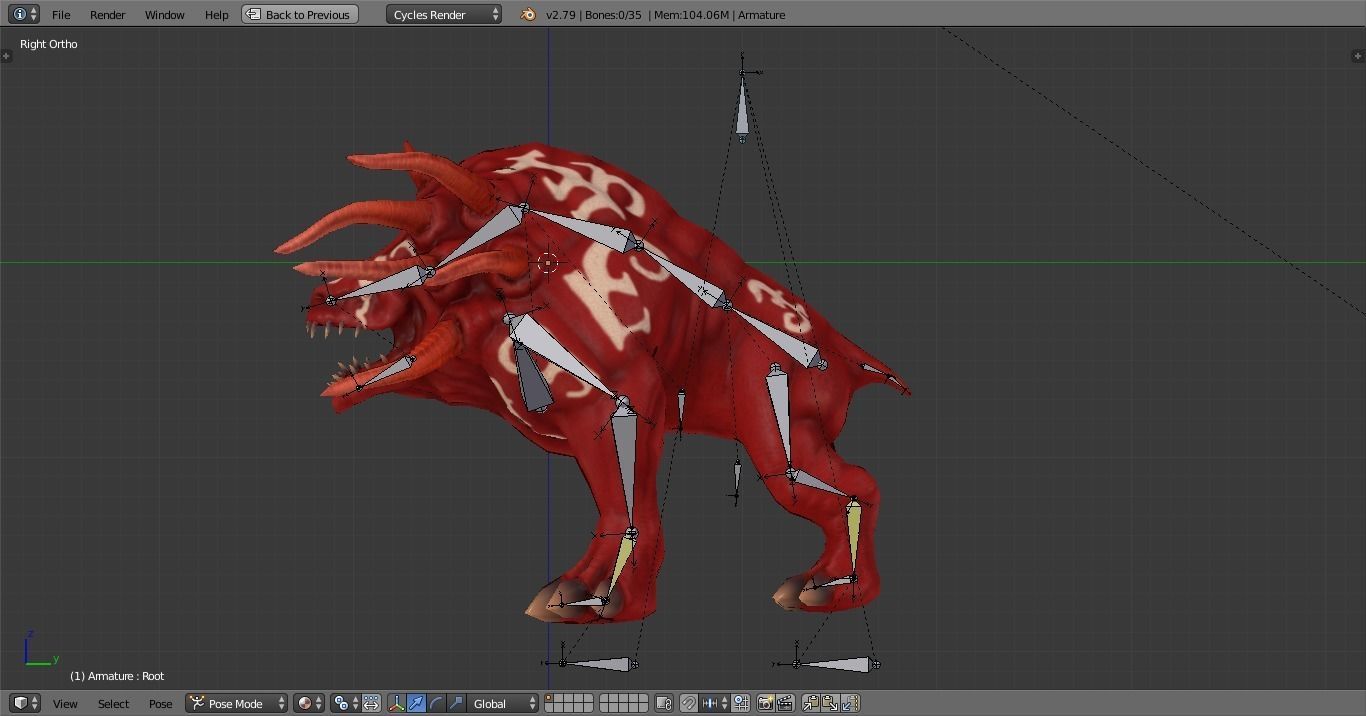 Magical Beast Low-poly 3D model_1