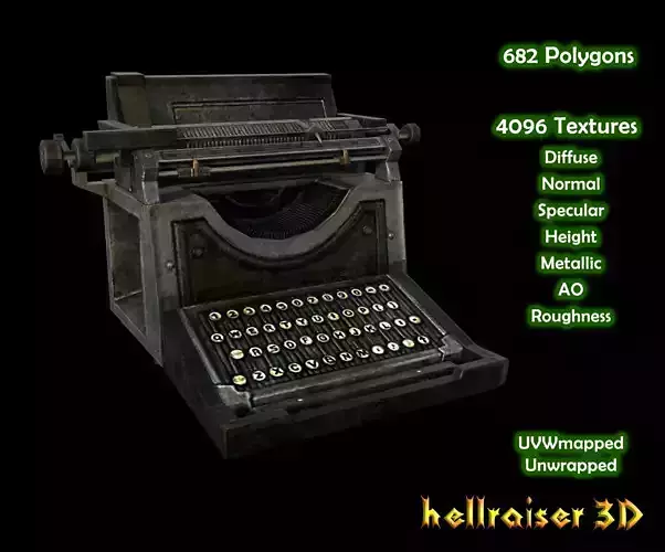 Typewriter - PBR - Textured