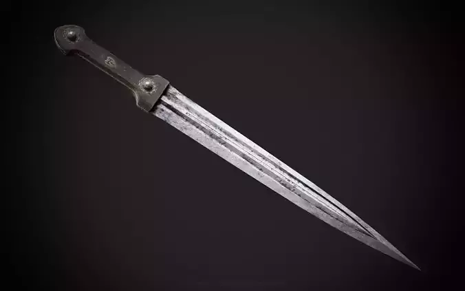 Caucasian Kindjal Dagger Low-poly 3D model