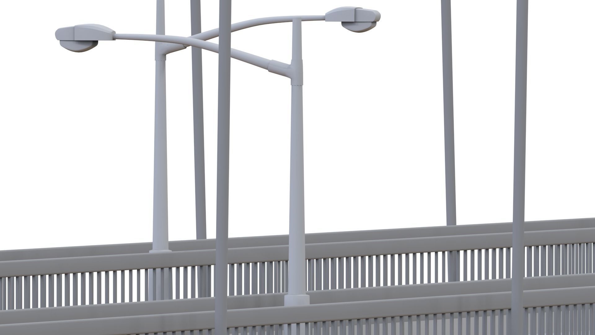 3d brige and street light modeling Low-poly 3D model_1