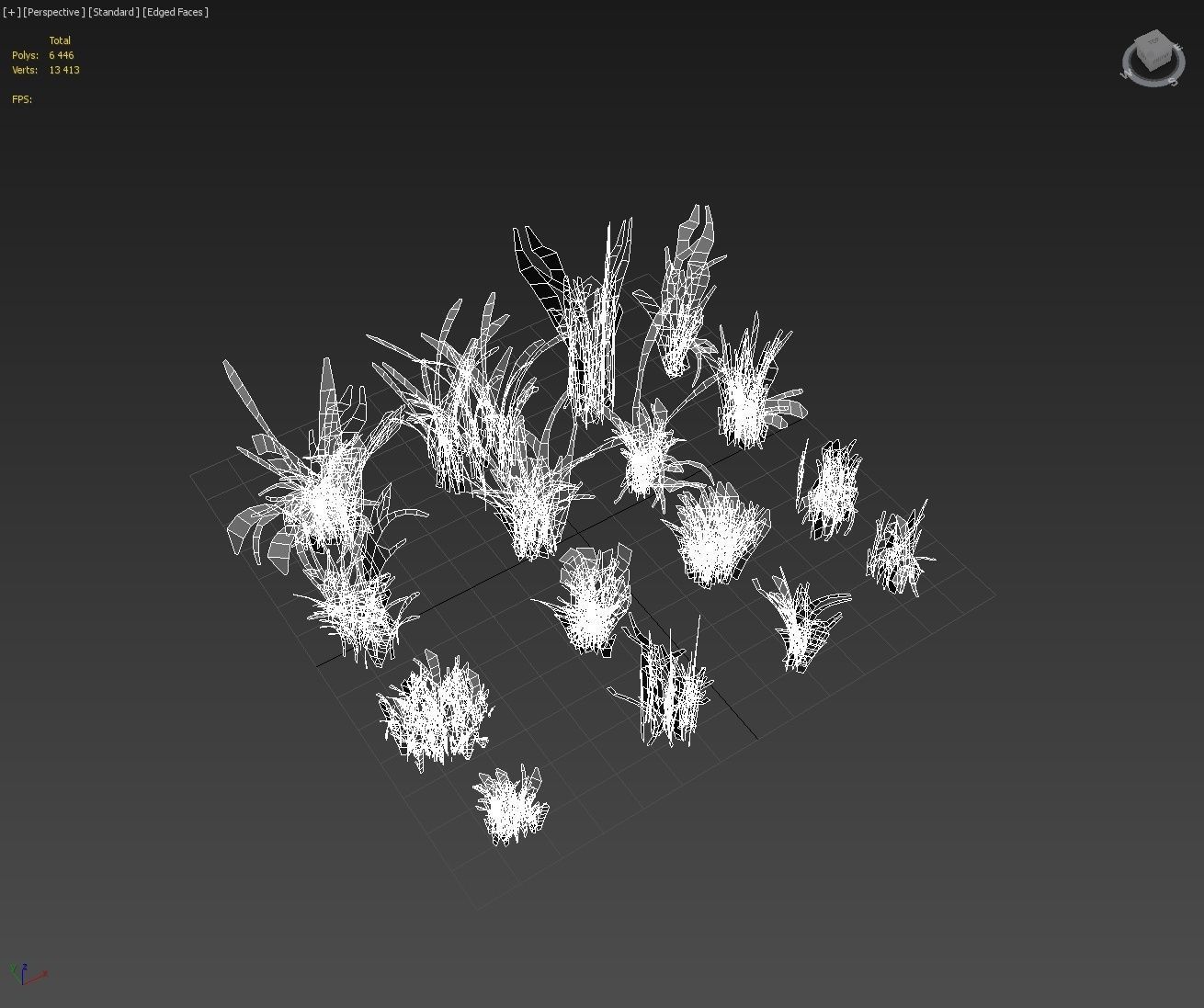 Beach grass pack B Low-poly 3D model_4