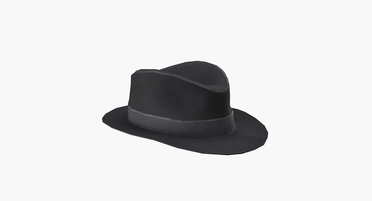 Classical hat Low-poly 3D model_2