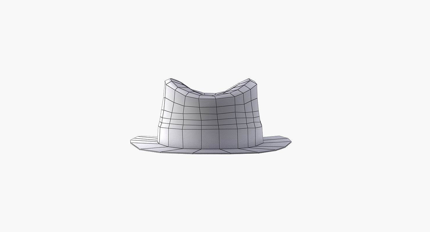 Classical hat Low-poly 3D model_8