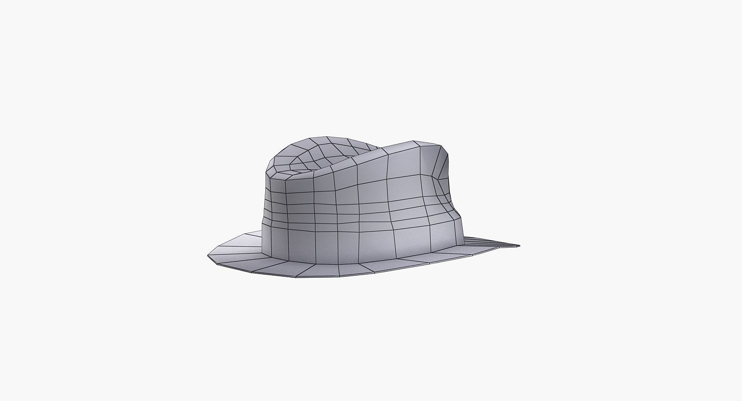 Classical hat Low-poly 3D model_10