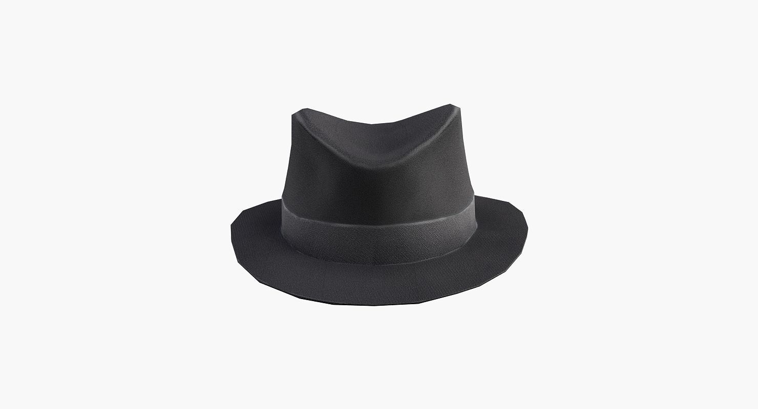 Classical hat Low-poly 3D model_5