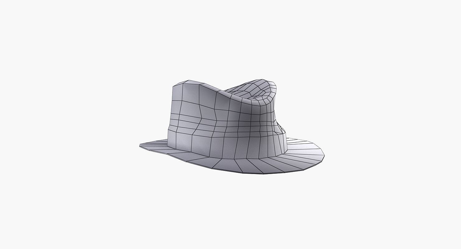 Classical hat Low-poly 3D model_9
