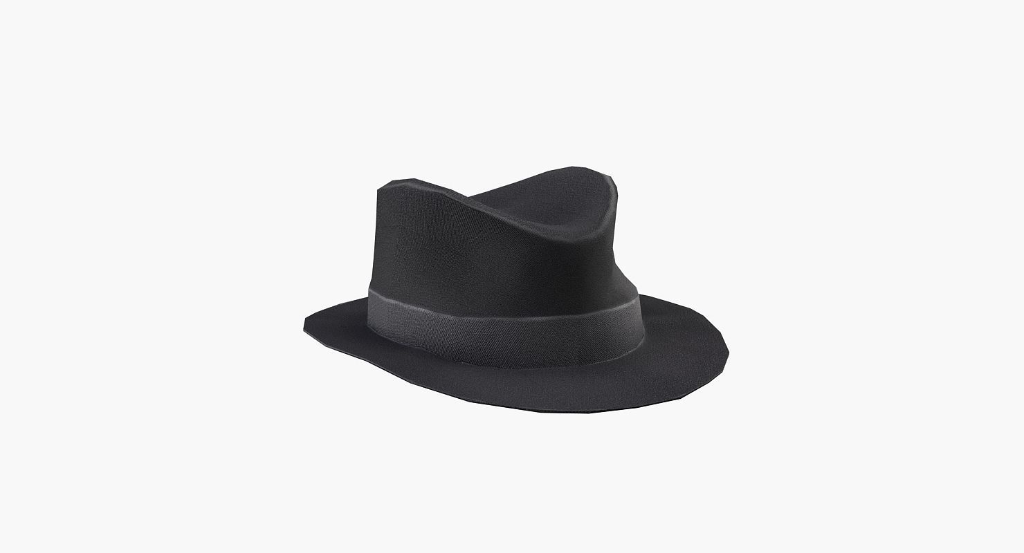 Classical hat Low-poly 3D model_7