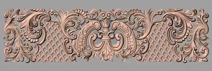 Bed flower 3D relief STL model used for CNC router E036