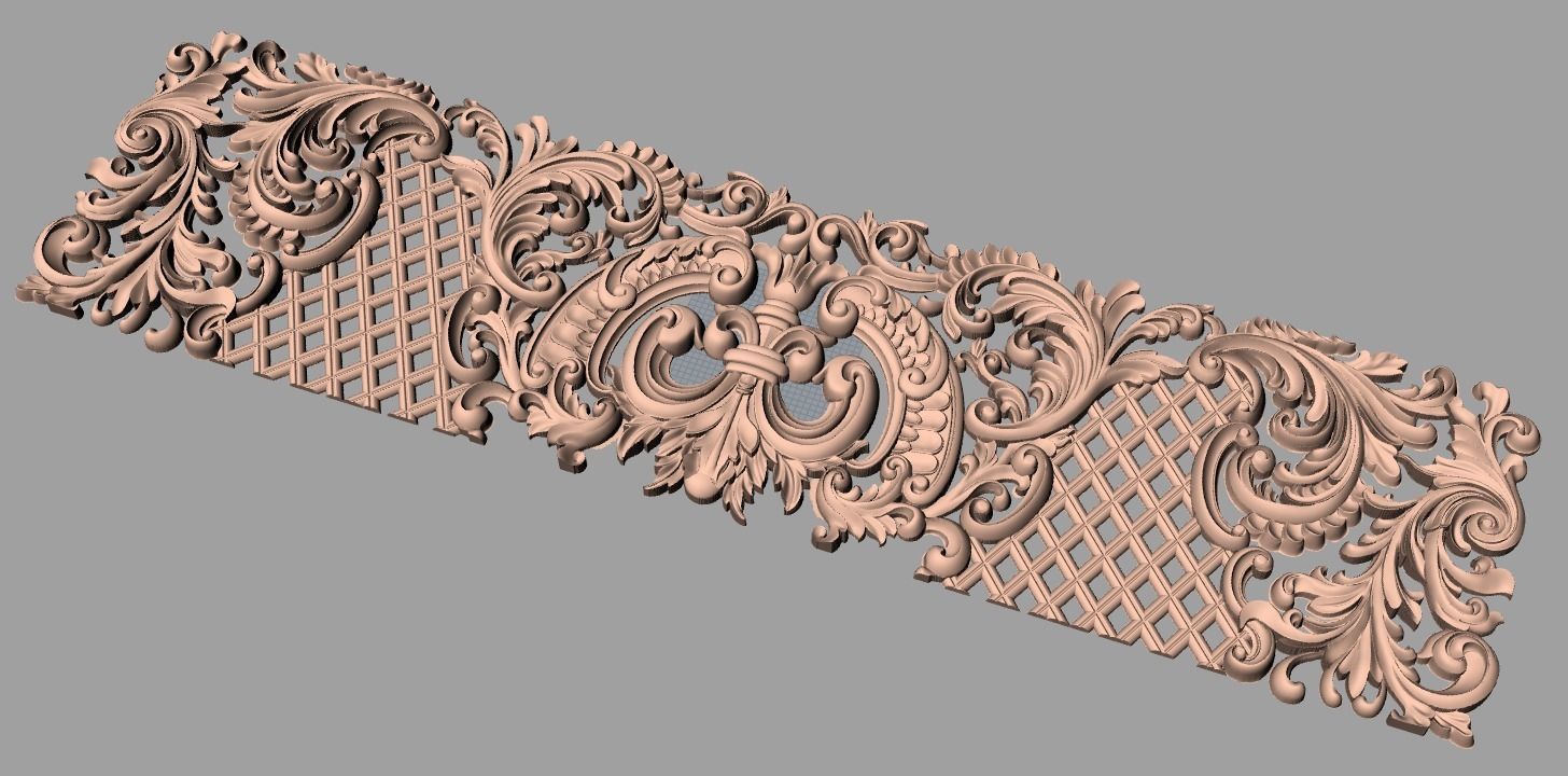 Bed flower 3D relief STL model used for CNC router E036 3D model_1