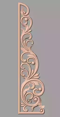 Decorative angle flower 3D STL model used for CNC router E037