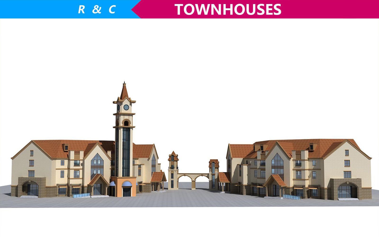 Commercial Street entrance building Low-poly 3D model_1