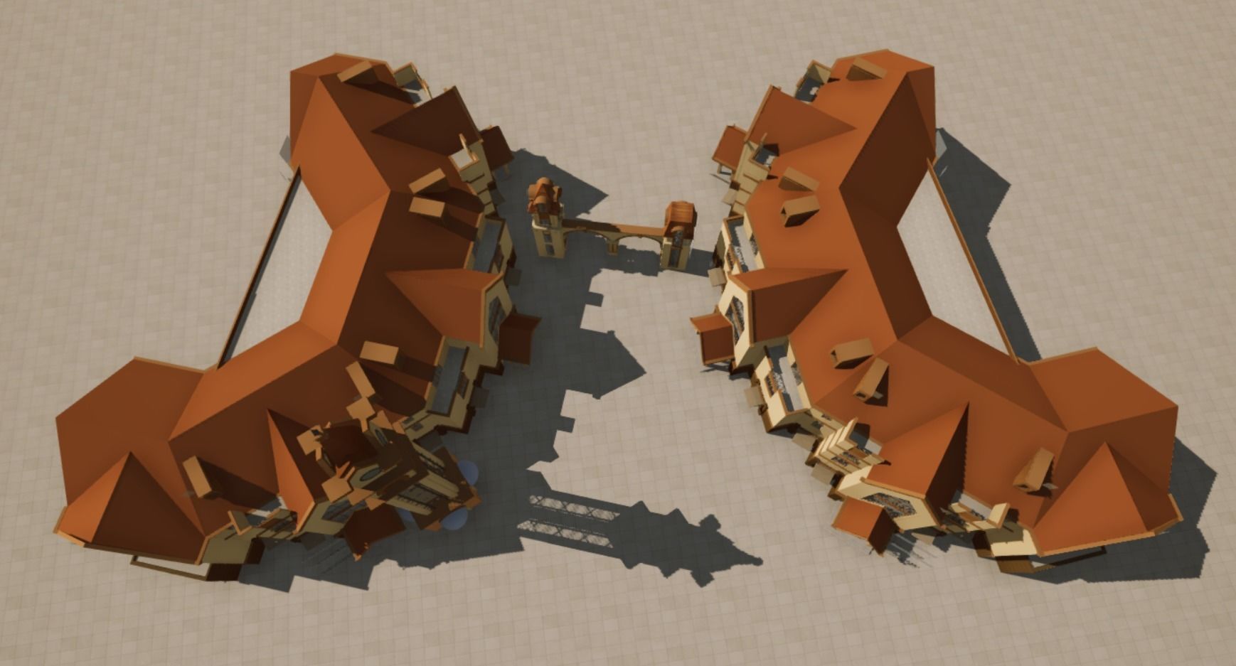 Commercial Street entrance building Low-poly 3D model_3