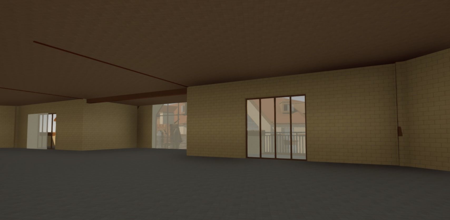 Commercial Street entrance building Low-poly 3D model_8