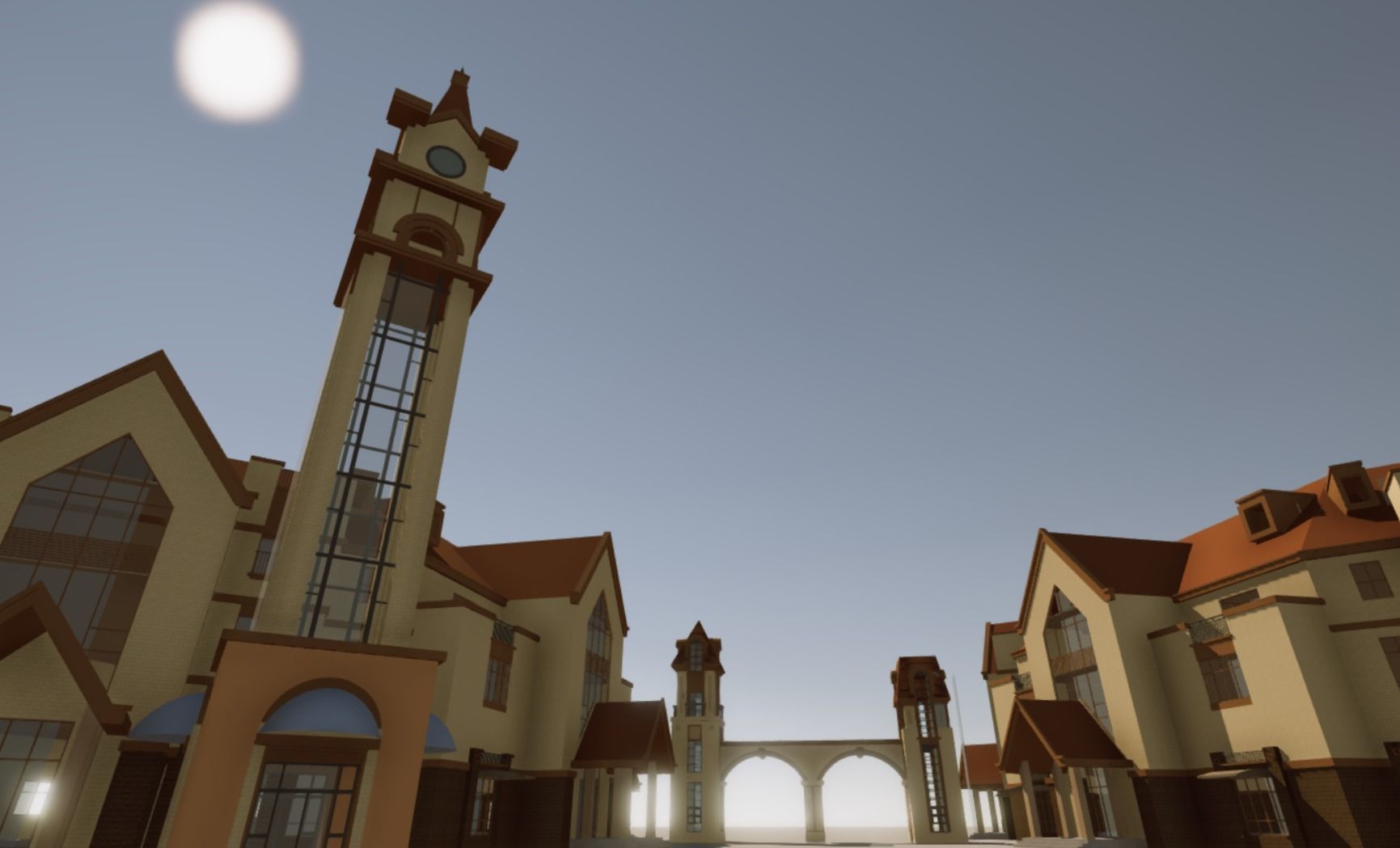 Commercial Street entrance building Low-poly 3D model_11