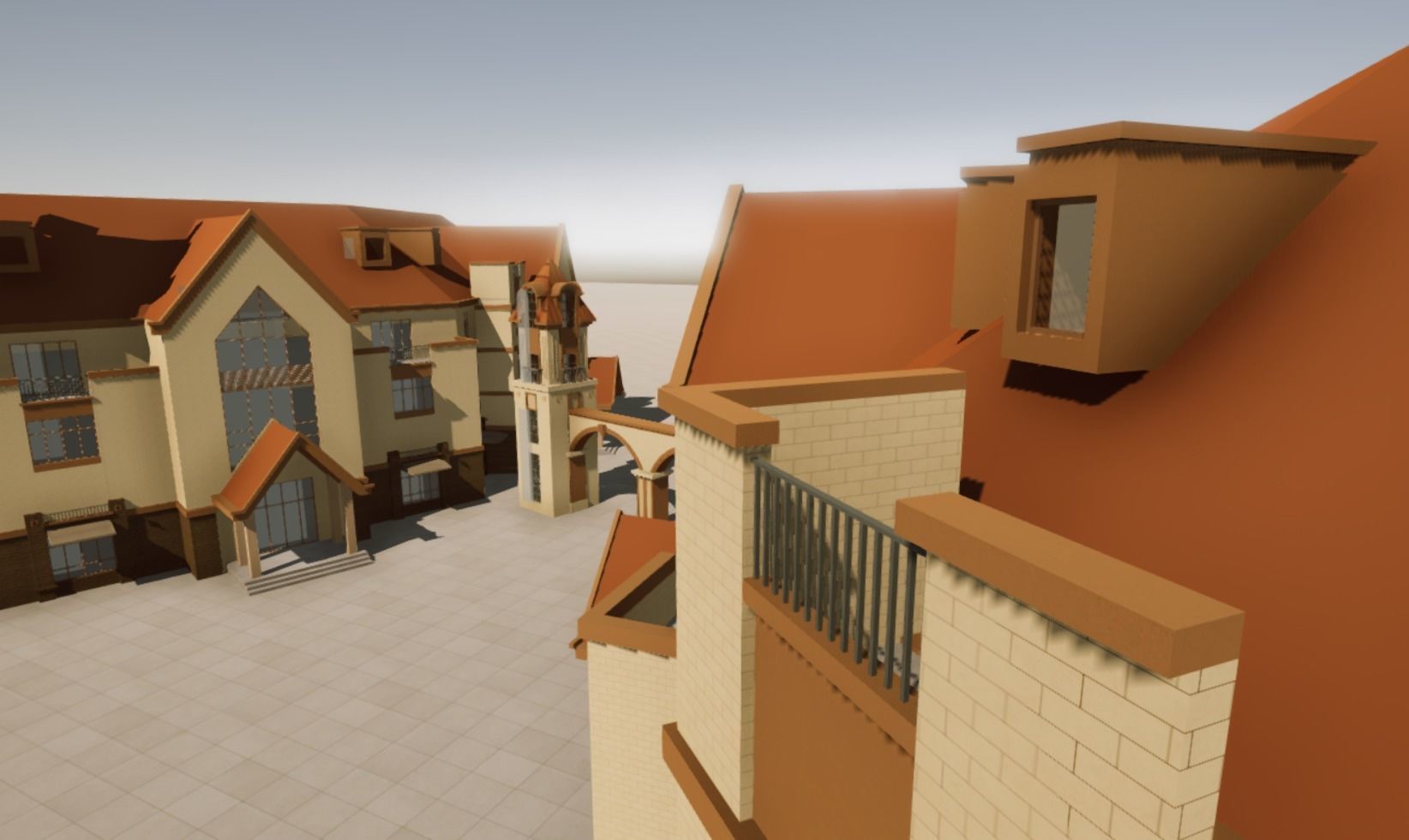 Commercial Street entrance building Low-poly 3D model_13