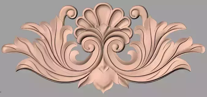 Door decorative flower 3D STL model used for CNC router E041