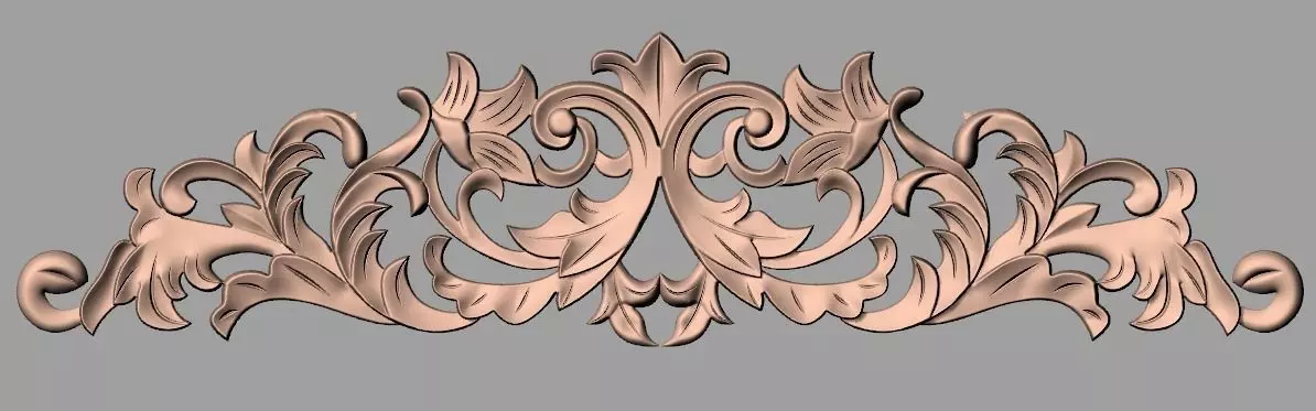 Furniture decorative flower 3D STL model for CNC carving E046 3D model_0