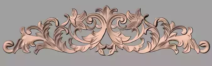 Furniture decorative flower 3D STL model for CNC carving E046
