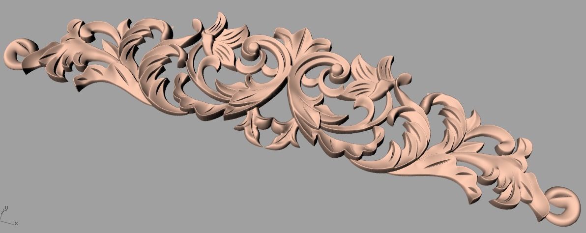 Furniture decorative flower 3D STL model for CNC carving E046 3D model_1