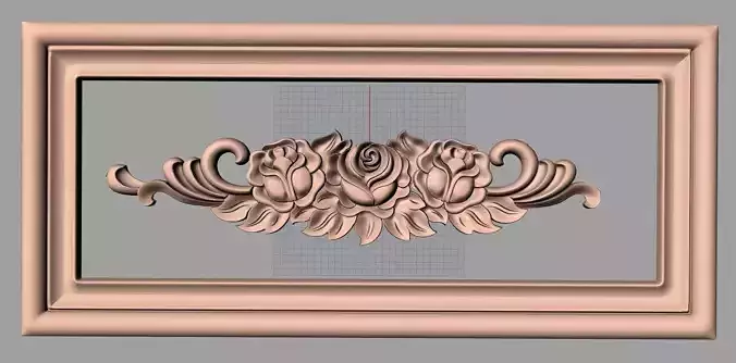 Furniture decorative flower 3D STL model for CNC carving E048