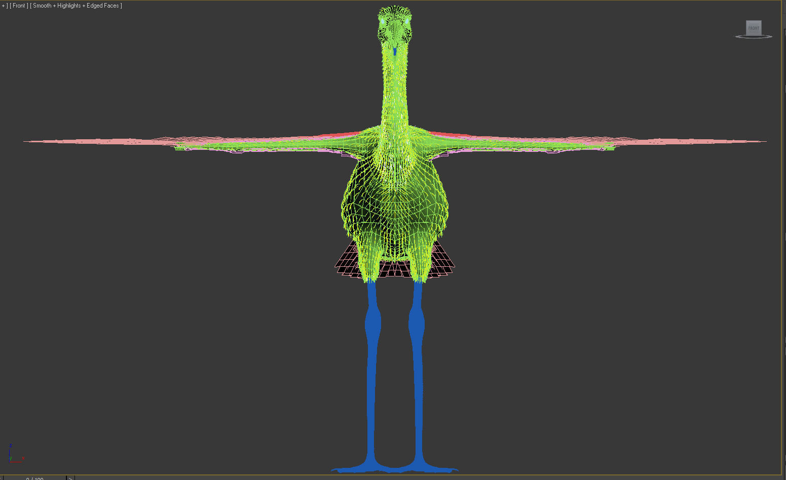 Crane Bird 3D model_9