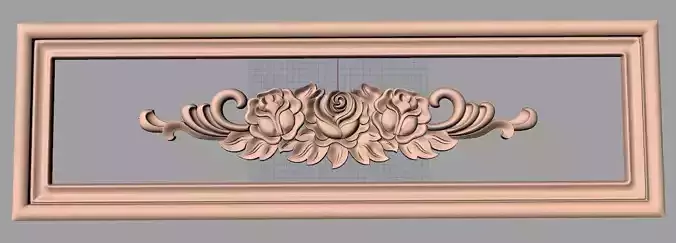 Furniture decorative flower 3D STL model for CNC carving E049