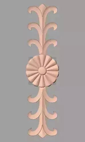 Furniture decorative flower 3D STL model for CNC carving E050
