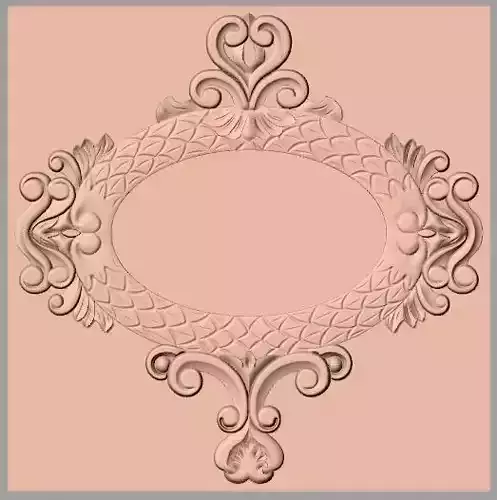 Furniture decorative flower 3D STL model for CNC carving E053