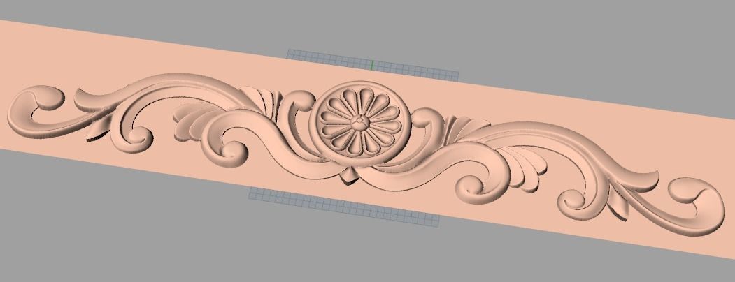 Furniture decorative flower 3D STL model for CNC carving E054 3D model_1