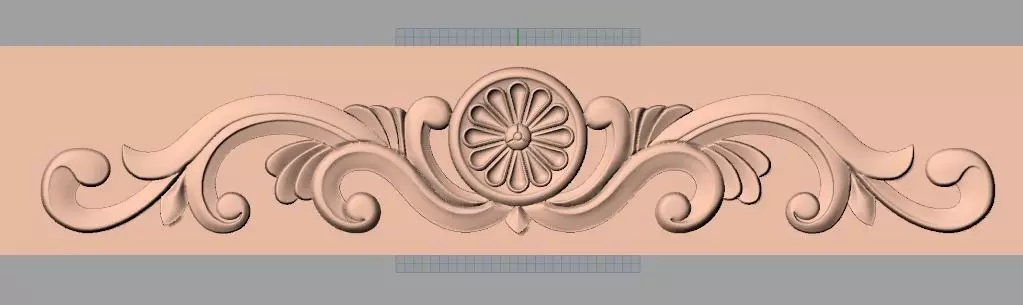 Furniture decorative flower 3D STL model for CNC carving E054 3D model_0
