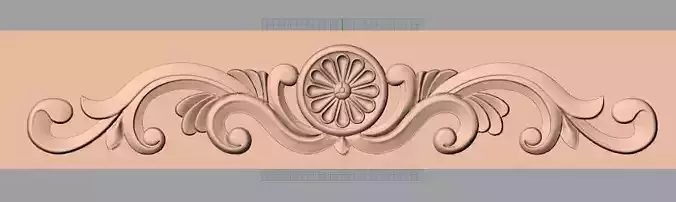 Furniture decorative flower 3D STL model for CNC carving E054
