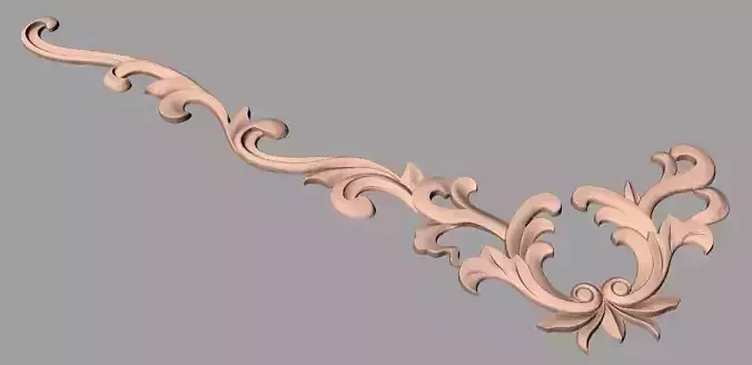 Decorative angle flower 3D STL model used for CNC router E055