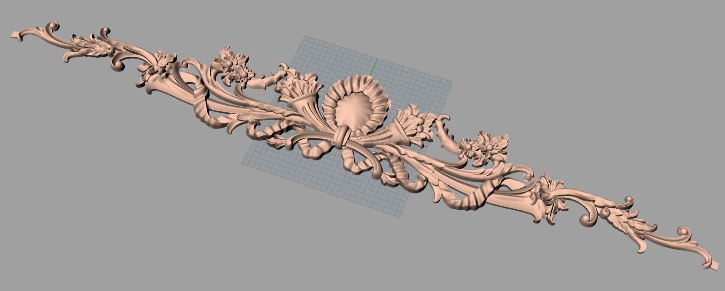 Furniture decorative flower 3D STL model for CNC carving E057 3D model_1