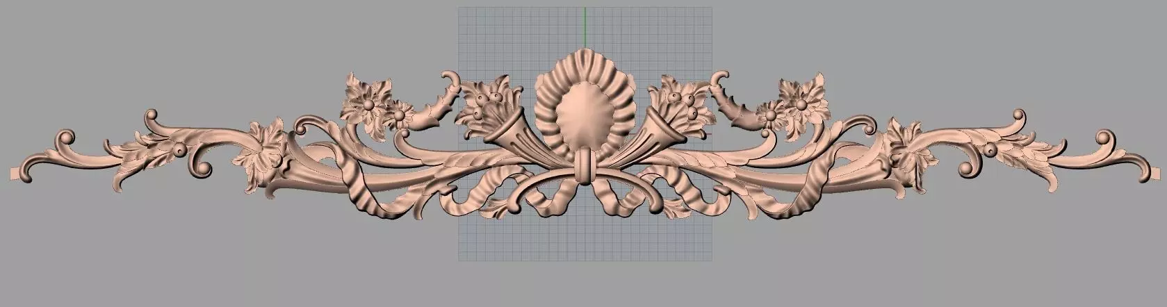 Furniture decorative flower 3D STL model for CNC carving E057 3D model_0