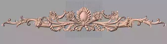 Furniture decorative flower 3D STL model for CNC carving E057