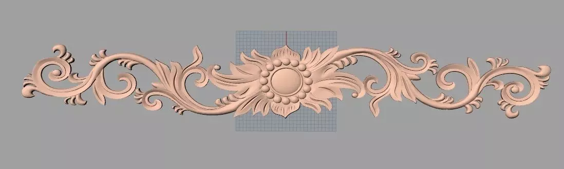 Furniture decorative flower 3D STL model for CNC carving E058 3D model_0